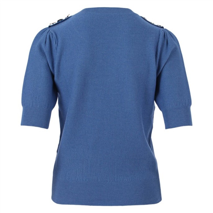 Enjoy Pullover korte mouw 892155 schouder knopen Blauw Enjoy Pullover korte mouw 892155 schouder knopen Blauw